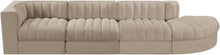 Load image into Gallery viewer, Rummi - Velvet Performance Fabric Upholstered 4 Piece Modular Sectional With Reverse Corner Chair
