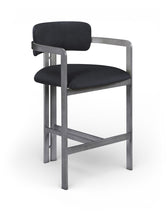 Load image into Gallery viewer, Aurum - Vegan Leather Upholstered Counter Stool With Gray Base
