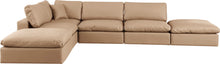 Load image into Gallery viewer, Comfy - 6 Piece Faux Leather Modular Sectional - Tan
