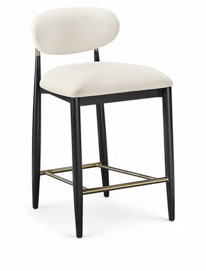 Riccio - Fabric Stool - Black Frame