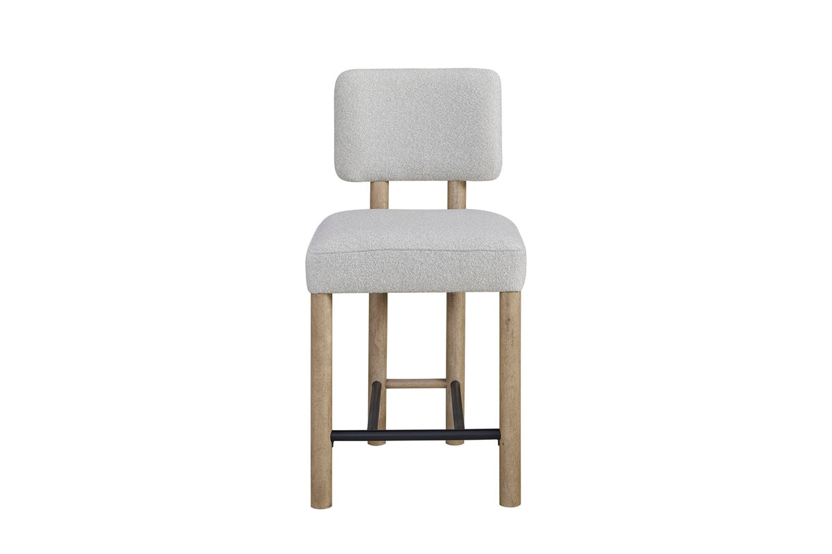 Pagosa - Upholstered Counter Height Stool (Set of 2) - English Knotty Oak / Gray