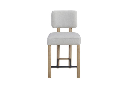 Pagosa - Upholstered Counter Height Stool (Set of 2) - English Knotty Oak / Gray