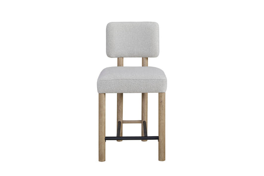 Pagosa - Upholstered Counter Height Stool (Set of 2) - English Knotty Oak / Gray