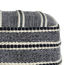 Load image into Gallery viewer, Corrie - Square Outdoor / Indoor Pouf - Navy / White
