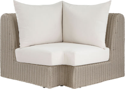 Seacrest - Olefin Water Resistant Fabric And Wicker Outdoor Patio Corner Chair