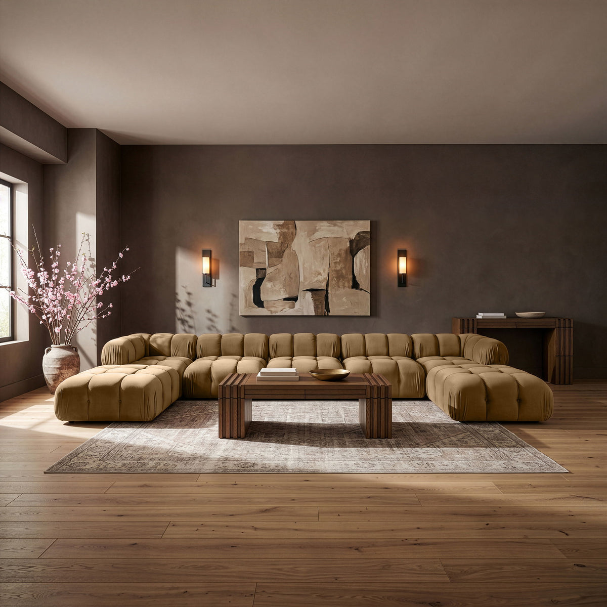 Orin - 7 Piece Modular Sectional (3 Modular Chairs, 2 Corner Chairs & 2 Ottomans)