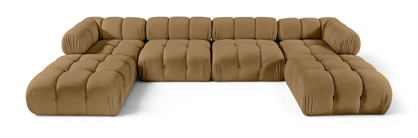 Orin - Velvet 6 Piece Modular Double Chaise Sectional