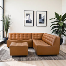 Load image into Gallery viewer, Selen - Corner Sectional Sofa With Ottoman - Cognac
