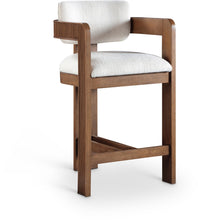 Load image into Gallery viewer, Sacha - Linen Stool With Brown Base
