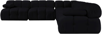 Orin - Velvet Fabric 5 Piece Modular Sectional