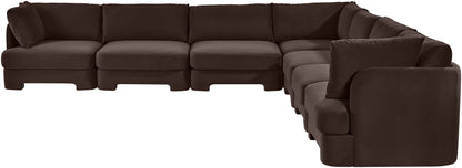 Hammond - Velvet Performance Fabric Upholstered 7 Piece Corner Sectional