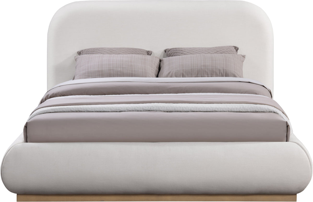 Vaughn - Linen Bed With Natural Base