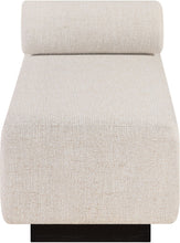 Load image into Gallery viewer, Zephyr - Linen Textured Fabric Upholstered Chaise - Painted Black Base
