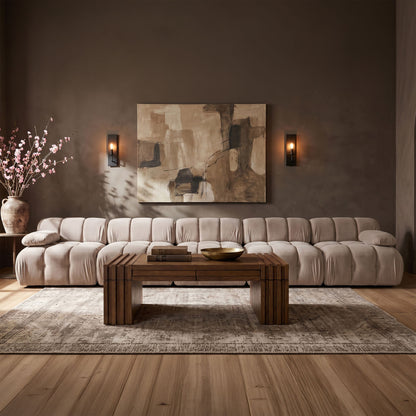Orin - Velvet 5 Piece Modular Armless Sofa