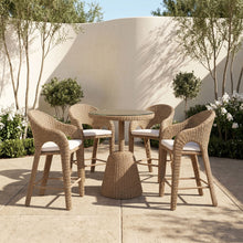 Load image into Gallery viewer, Seacrest - Tempered Glass Top And Wicker Outdoor Patio Counter Height Table
