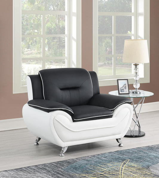 U487 - Faux Leather Chair - Black