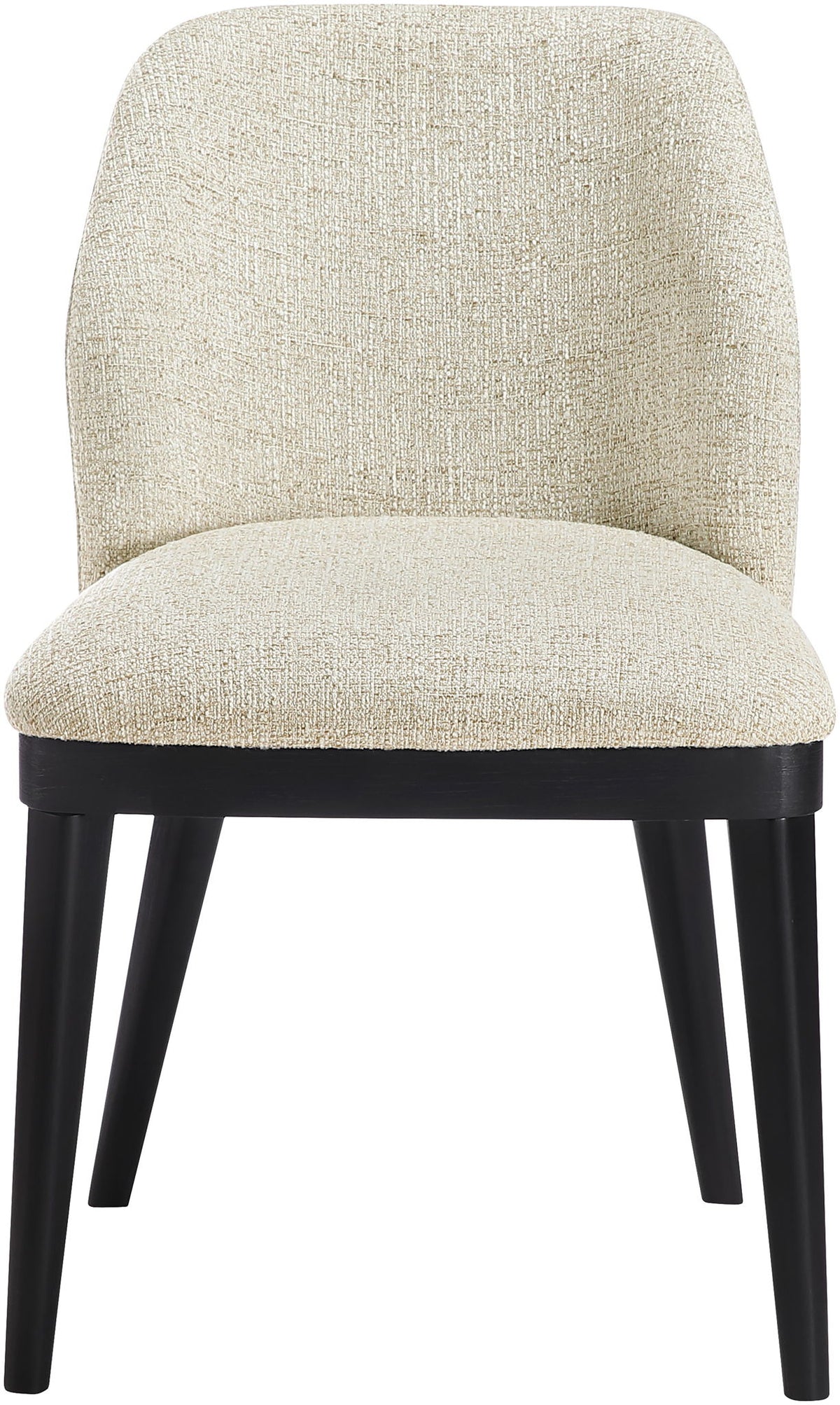 Valeo - Linen Textured Fabric Upholstered Dining Chair (Set of 2) - Painted Black Base