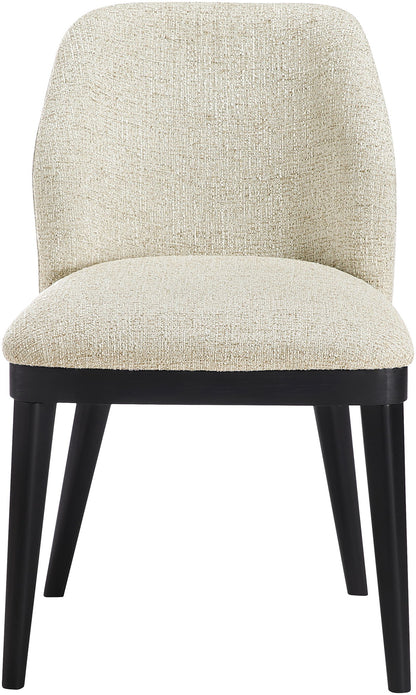 Valeo - Linen Textured Fabric Upholstered Dining Chair (Set of 2) - Painted Black Base