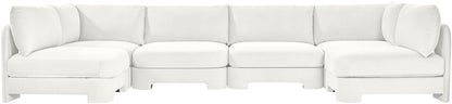 Hammond - Velvet Performance Fabric Upholstered 6 Piece U-Shaped Armless Sectional