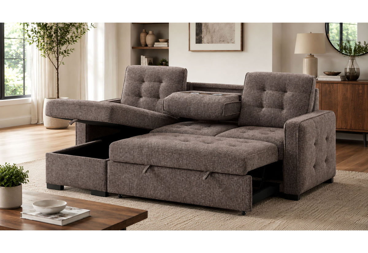 U0707 - Reversible Sofa Bed - Brown