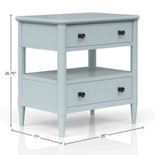 Load image into Gallery viewer, Open Nightstand With 2 Drawers
