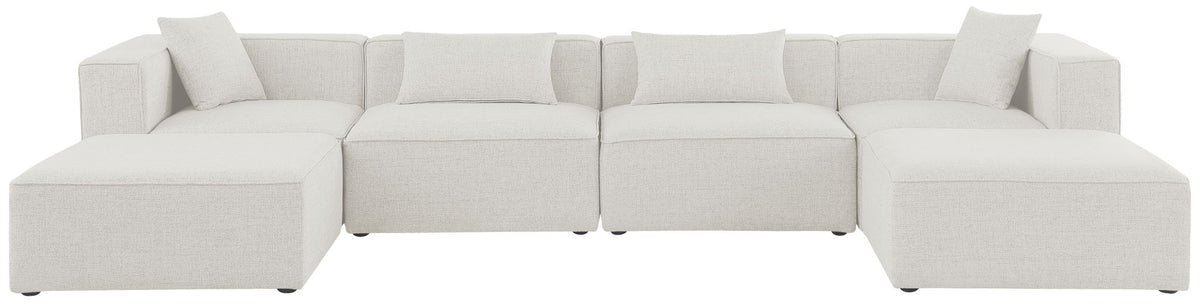 Cube - Linen 6 Piece Modular Double Chaise Sectional