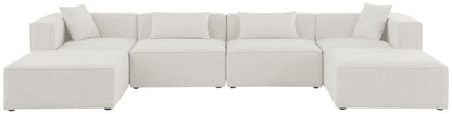 Cube - Linen 6 Piece Modular Double Chaise Sectional
