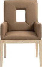Load image into Gallery viewer, Gwendolyn - Faux Leather Dining Arm Chair With Natural Frame
