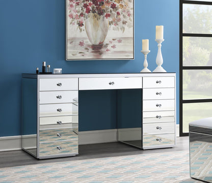 G-317 - Glamour Vanity + Stool (No Mirror) - Pearl Silver