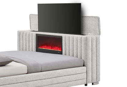 Elias - 5 Piece Queen Bedroom Set TV Footboard - Black / Dark Gray