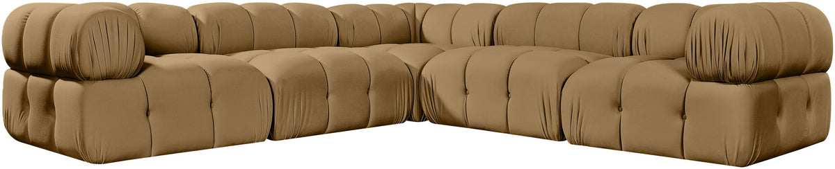 Orin - Velvet 5 Piece Modular Corner Sectional