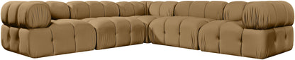 Orin - Velvet 5 Piece Modular Corner Sectional