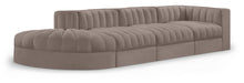 Load image into Gallery viewer, Rummi - Velvet Performance Fabric Upholstered 4 Piece Modular Sectional With Reverse Corner Chair
