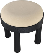 Load image into Gallery viewer, Larea - Linen Textured Fabric Ottoman - Black Base

