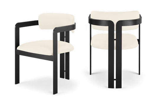 Aurum - Vegan Leather Upholstered Dining Chair With Graphite Black Base (Set of 2) - Ego Home Furniture