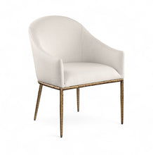 Load image into Gallery viewer, Ferro - Upholstered Dining Arm Chair With Brushed Gold Legs
