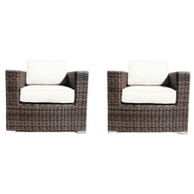 Load image into Gallery viewer, Outdoor Chairs Set With Cushions - Brown Mix
