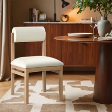 Load image into Gallery viewer, Roundhill - Faux Leather Dining Chair (Set of 2) - Natural Frame
