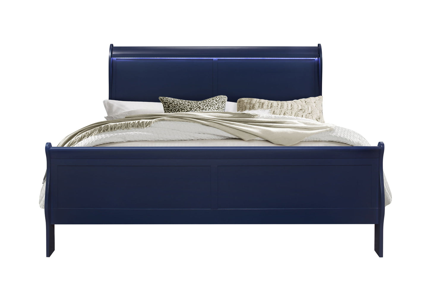 Charlie - King Bed With LED Side Rails - Blue