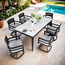 Load image into Gallery viewer, Modern Outdoor Patio Dining Set With Table And Chairs With Sunbrella Cushions
