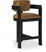 Load image into Gallery viewer, Sacha - Velvet Stool With Black Base
