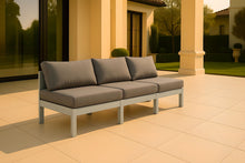 Load image into Gallery viewer, Nizuc - Outdoor Patio 3 Seat Armless Modular Sofa With White Frame
