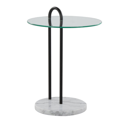 Claire - Contemporary / Glam Side Table - Black / Clear - Ego Home Furniture