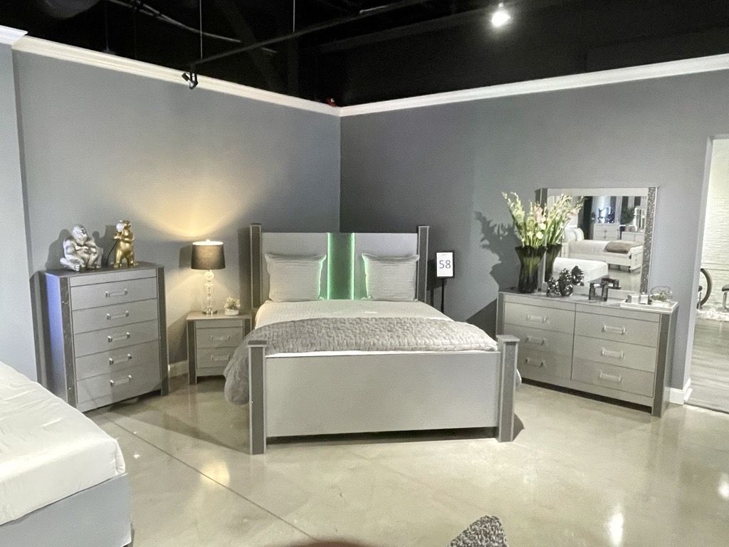 Logan - Full Bed Side Rails And Slats - Silver