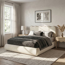 Load image into Gallery viewer, Tempo - Velvet Upholstered Bed - Cream
