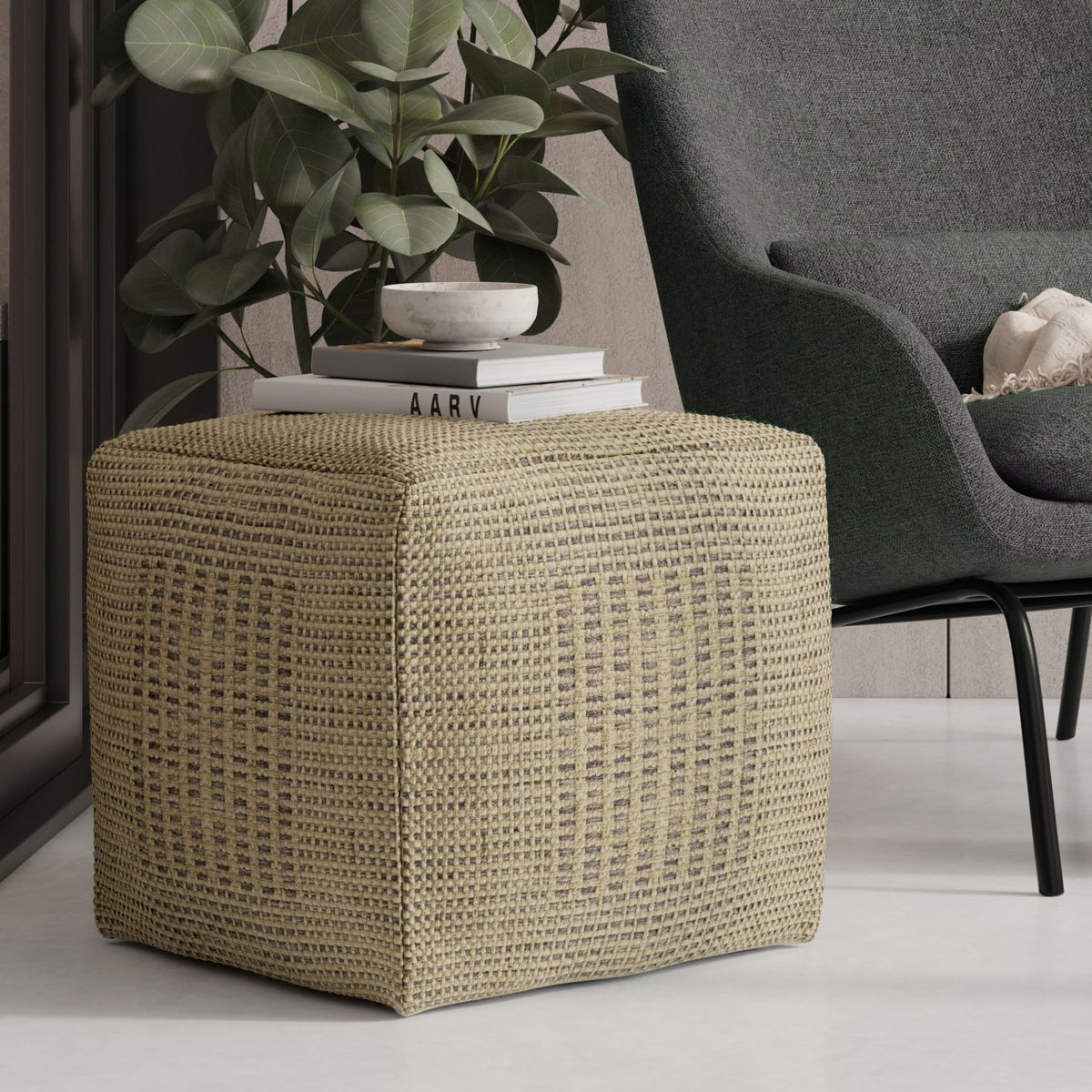 Delilah - Square Woven Pouf - Natural - Ego Home Furniture