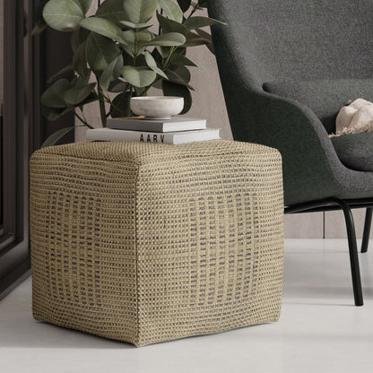 Delilah - Square Woven Pouf - Natural - Ego Home Furniture