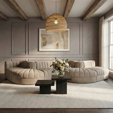 Load image into Gallery viewer, Rummi - Rounded Velvet Performance Fabric Upholstered 6 Piece Modular Sectional
