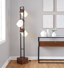 Load image into Gallery viewer, Bento - Contemporary Floor Lamp - Black / Walnut / White
