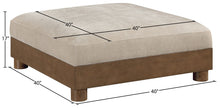 Load image into Gallery viewer, Turin - Chenille Fabric Upholstered Modular Ottoman - Taupe / Brown Walnut
